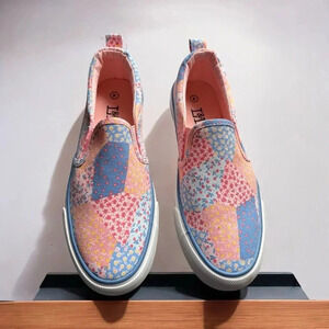 L & D Big Girl's Size 4/ Women's 6 NEW W Tags Slip On Patchwork Canvas Sneakers